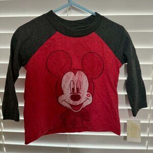 Brand New Mickey Mouse Long Sleeve Shirt, 12 Month.